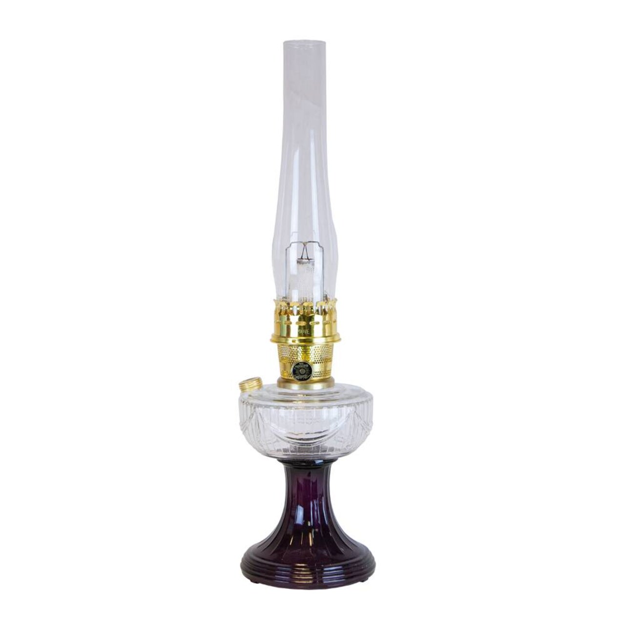 Aladdin Lincoln Drape Oil Lamp - Traditional Classic Indoor Oil or Kerosene Fuel Lamp, Bright White Light, Glass with Brass Trim